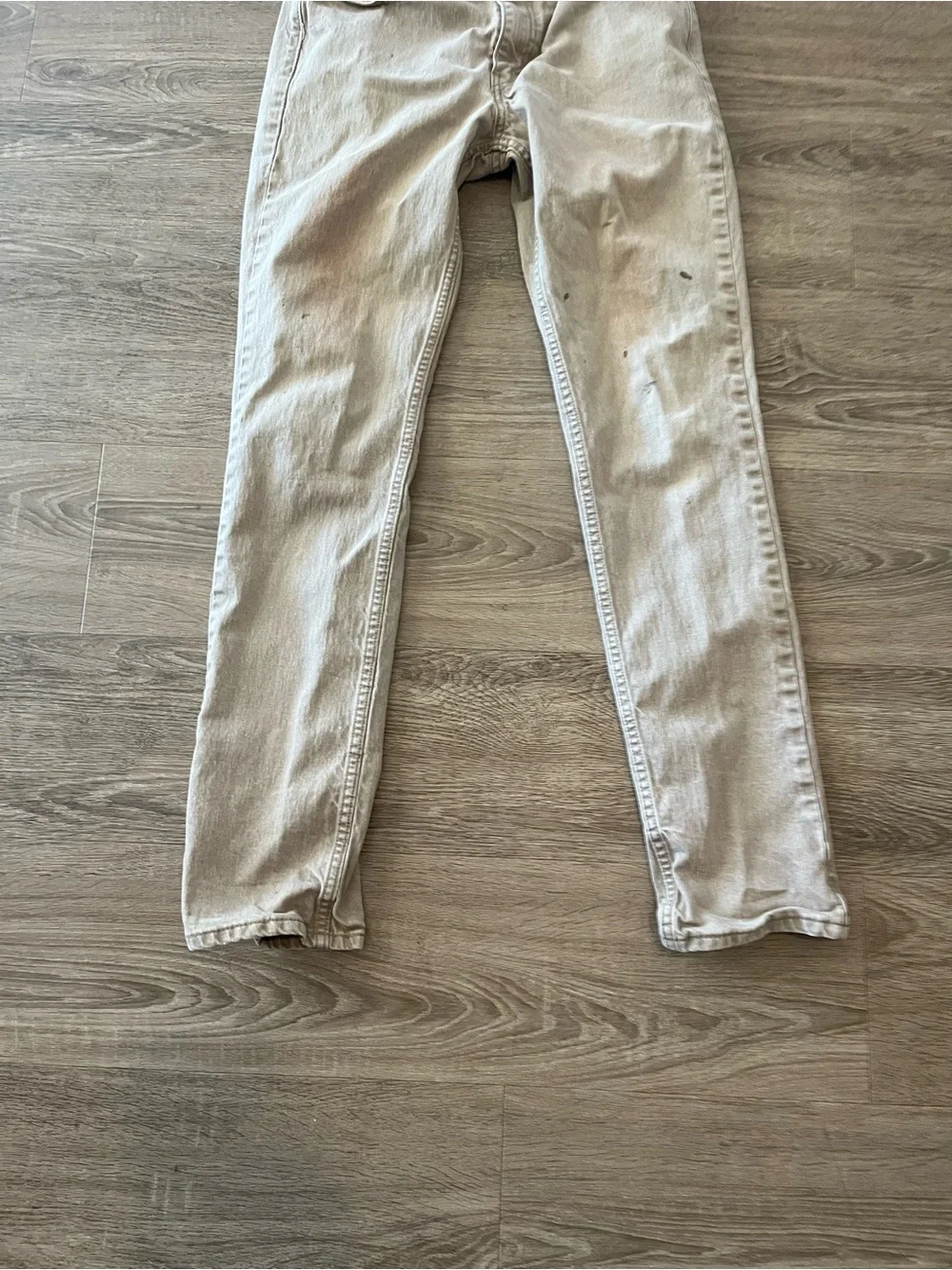 Levi’s 511 Slim Khaki Jeans Mens 32x34 Beige Stretch Denim Distressed Pants